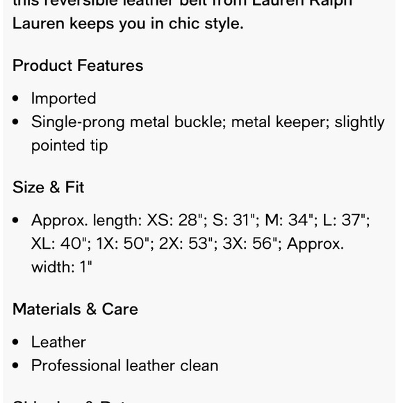 NWT Lauren Ralph Lauren Black and Brown Leather Belt - Picture 3 of 6